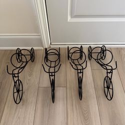 Bicycle Wine Bottle Holder Set (Metal)- Set of 4