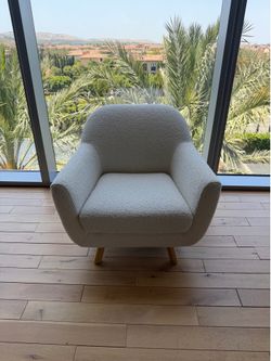 Article Gabriola 34" Ivory Bouclé Lounge Chair – Like New