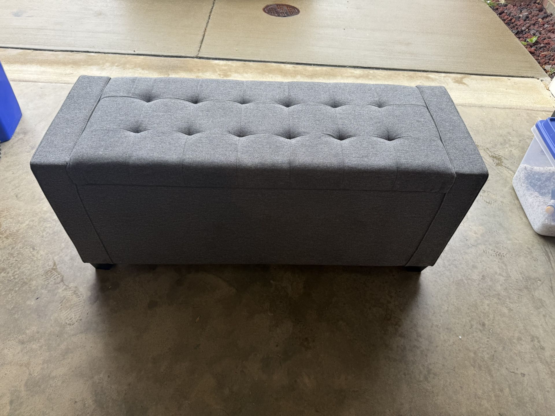Grey Bench with Storage