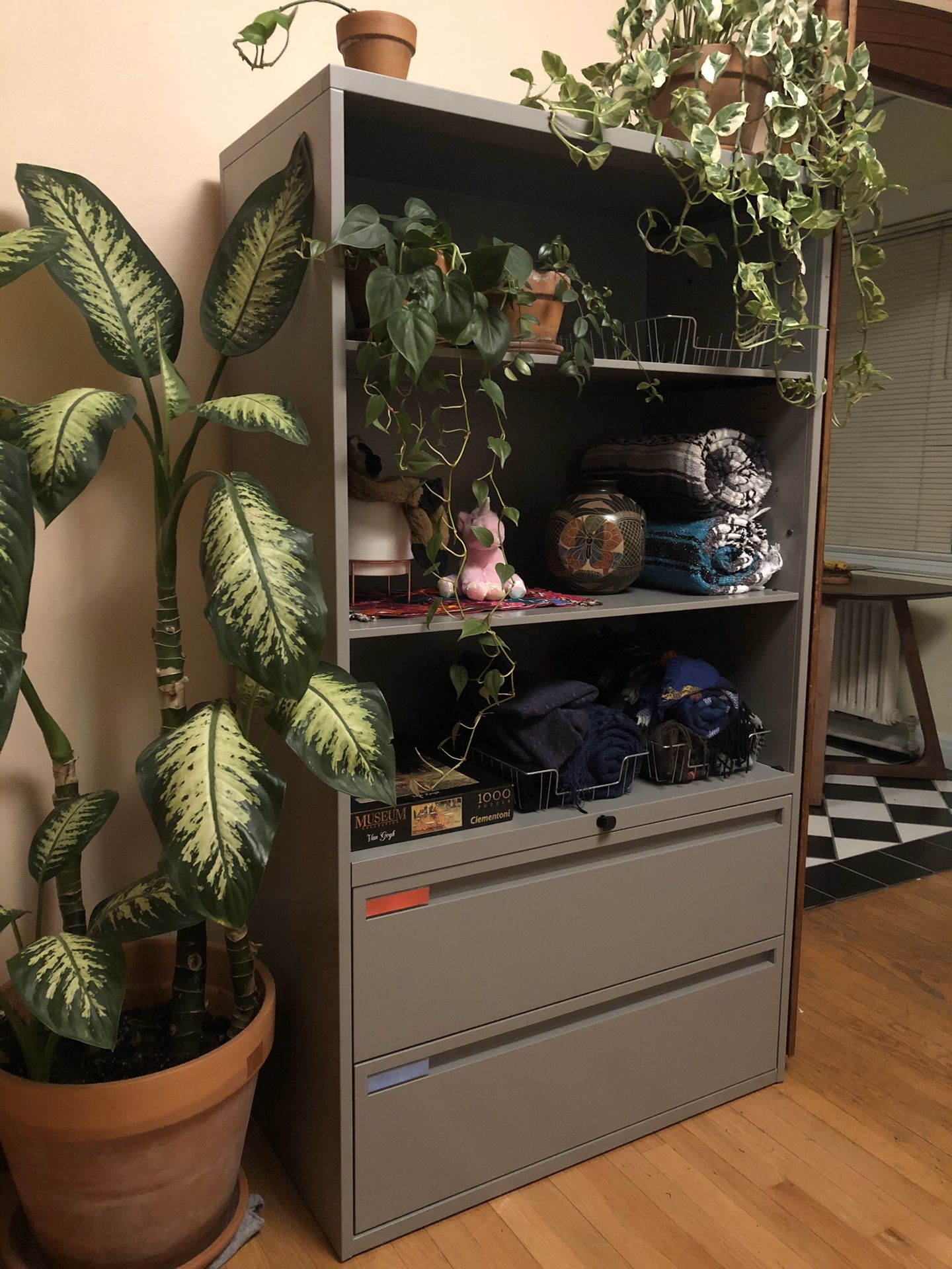 Vintage metal bookcase / file cabinet