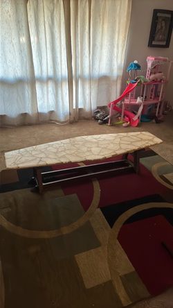 Mid-Century Modern Stone Top Coffee Table