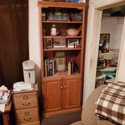 Oak Bookcase / Display Case  , Etc 