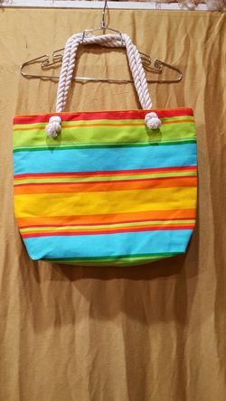 Stripe beach style tote bag