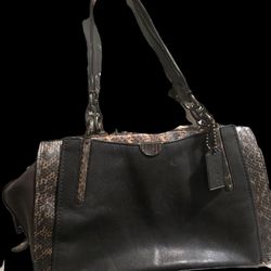 Coach Burgundy Python Trim Purse