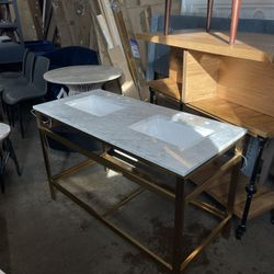 Vinnova 48-in Brushed Gold stainless steel Double Sink Bathroom Vanity 