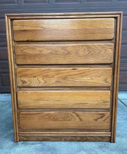 Solid oak wood 5 drawers dresser