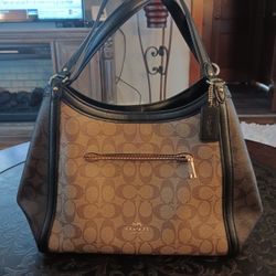 Coach Kristy Shoulder Bag Khaki/Gold/Brown