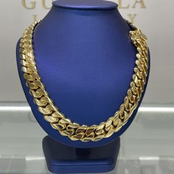 ⚡️🤩🤝20mm 20” Gold Over Silver Miami Cuban Link Bracelet Triple Plated Solution 👨🏼‍🏭⚡️