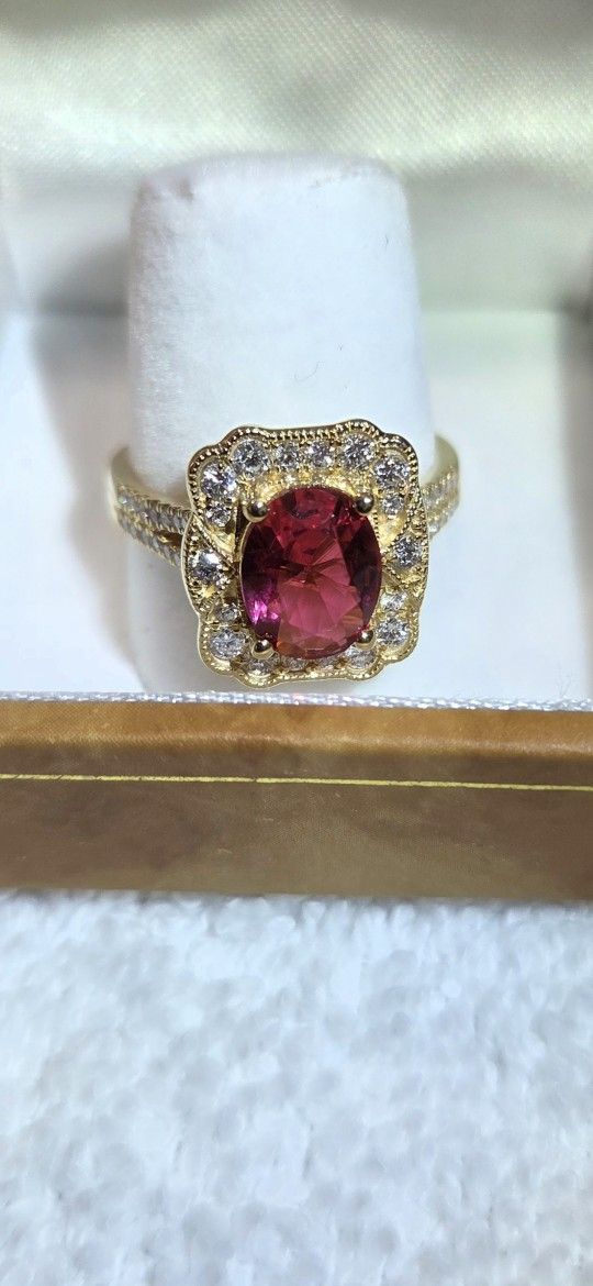 Sterling Silver 2.07 TW Ruby & Diamond Ring