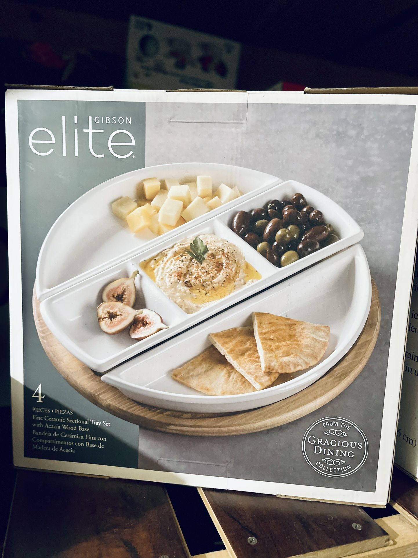 Elite Gibson Piece Ceramic Sectional Food Tray