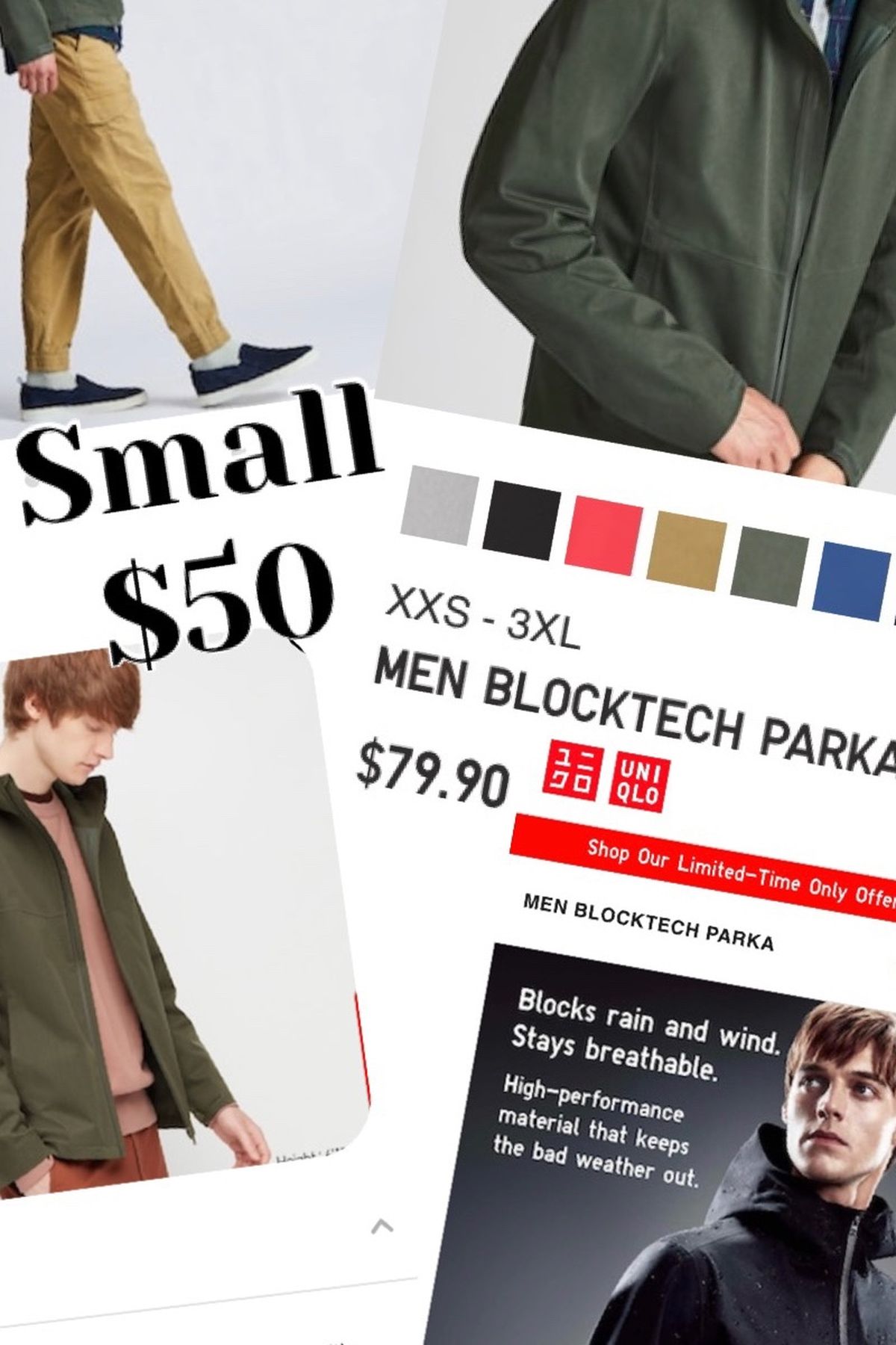 Brand New Uniqlo Jackets, Men Blocktech Parka