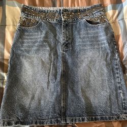 B.B Lang Jeans Denim Skirt Size 10 Knee Length