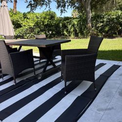 Pool Patio Outdoor Table Chairs Dining Set 