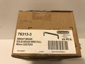 Box of 25 Amerock 76313-3 Bright brass wire poles 96 mm centers