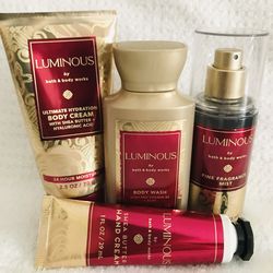 New! BATH & BODY WORKS✨🏵⚜️LUMINOUS⚜️🏵✨4pc Mini gift set
