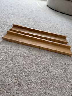 2 wood floating shelves