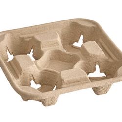 75 Pack Disposable Coffe Tray, 4 Cup Carrier for Drinks Holders Hot and Cold Beverages