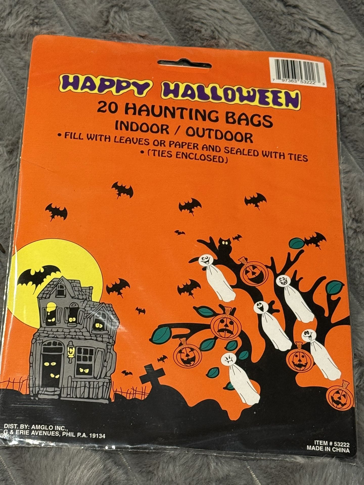 20 Pc Halloween Haunting Pumpkin Small Bags - Halloween Decorations Leaf Bags