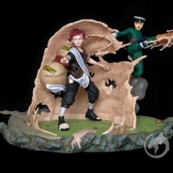 1/6 Gaara And Lee Shark Design Statue Naruto Resin Anime  Figure