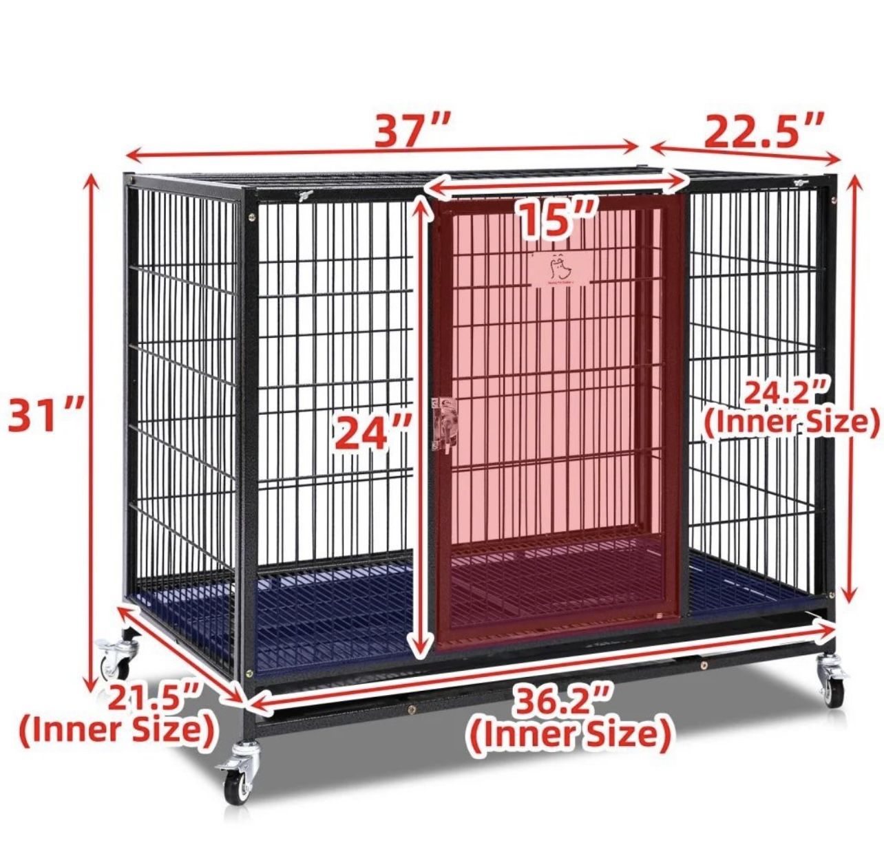 NEW Heavy Duty! Dog 🐕 Kennel 🐕 Cage With Wheels ‼️🐾🐕⭐️🐕‍🦺