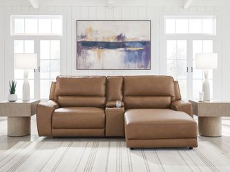 Silverbrooke Caramel 3-Piece Power Reclining Sectional with Right Chaise