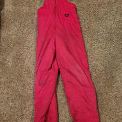 Girls 10-12 Faded Glory pink Suspender Snow Pants.