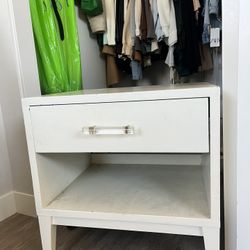 White Nightstand End Table