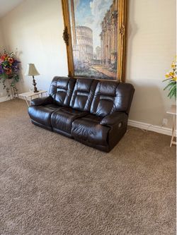 Power leather couch