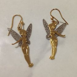 Disney’s Gold & Silver Tinkerbell Earrings
