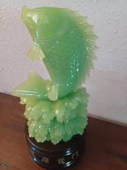 Koi Fish FIGURINE "The Carp Jump Into The Dragon Gate "