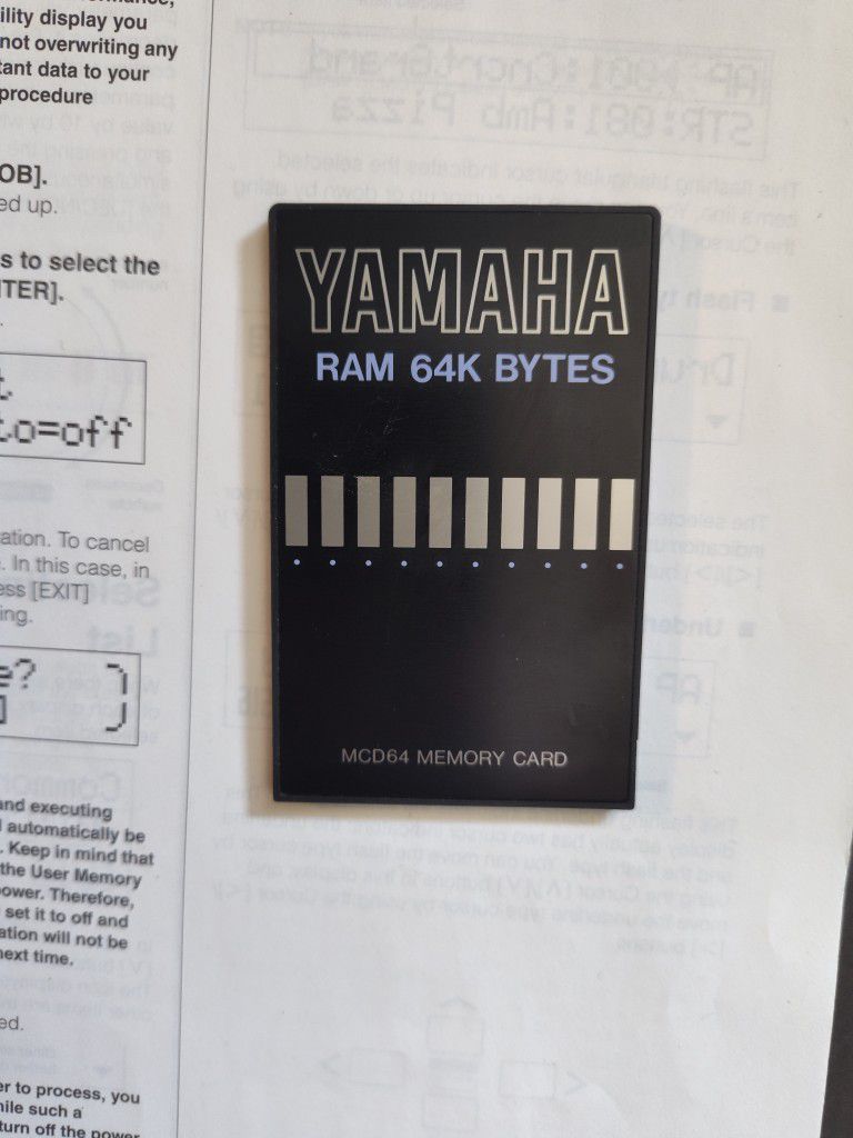 Yamaha Ram Card  For Synthesizer 2 ×64  Banks