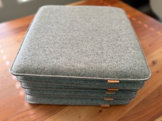 Graf Lantz Zabuton Merino Wool Square Seat Cushion Granite EUC Germany 15.5”