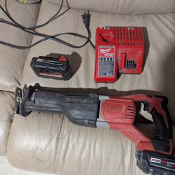 Milwaukee Sawzall And Batteries 