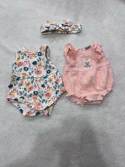 Disney - Baby Girl Romper Bundle with Headband