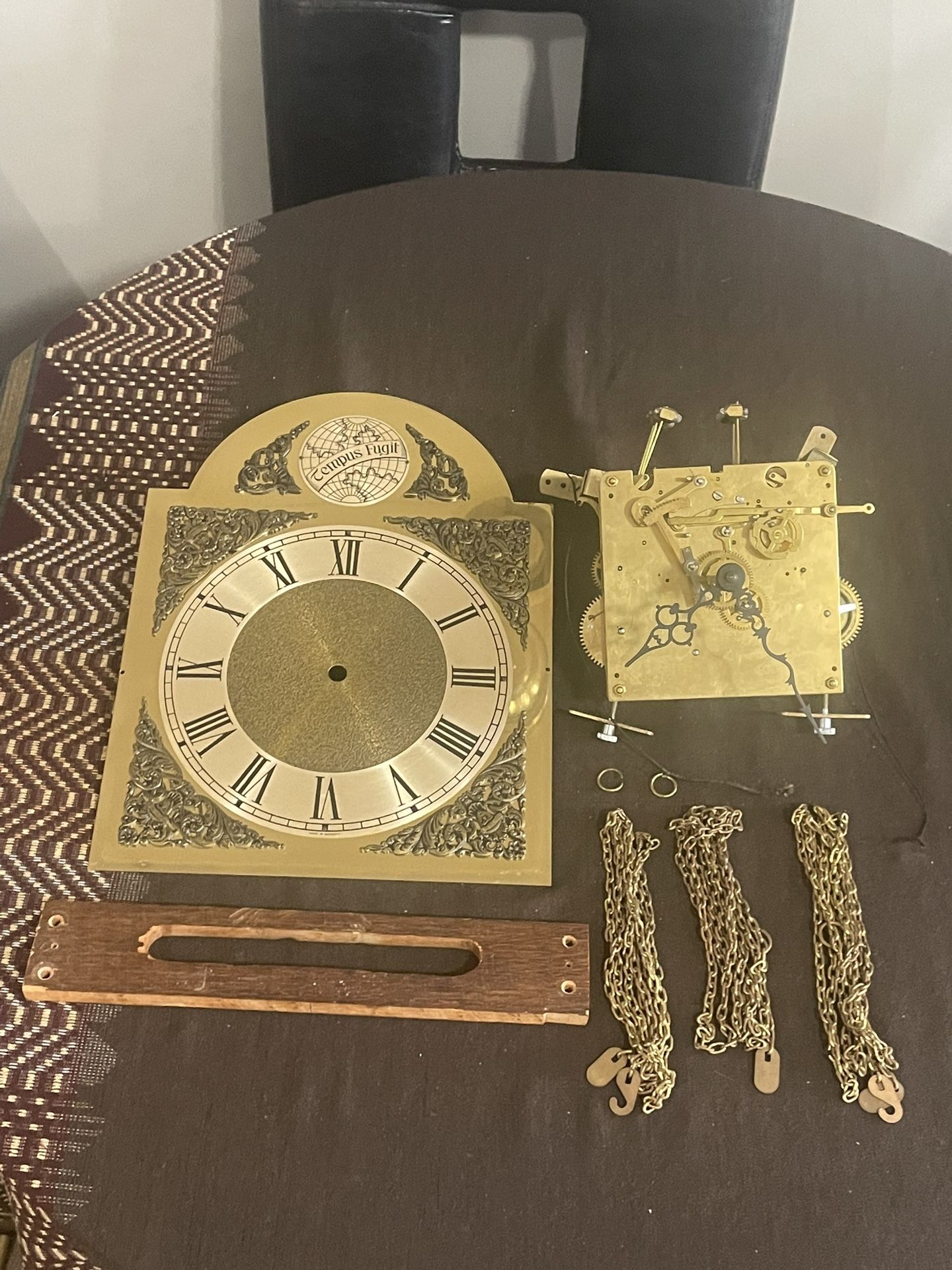 Urgos Three Chain Grandfather Clock Movement UW 32/2 w Clock Face Chains Dials