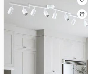 Track Light Fixture with Adjustable Heads & Bulbs Included - 8-light - Matte White