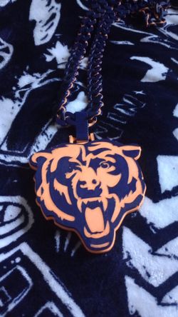 Chicago Bears Logo Pendant Chain Necklace