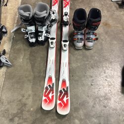 K2 Skis 140cm With Bindings And Boots Size 