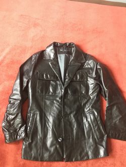 Kenneth Cole Reaction Black Leather Jacket Size Small