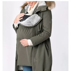 EUC SERAPHINE Women's 3 in 1 Winter Maternity Parka - Olive Green, 8US/12UK