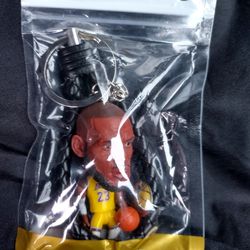 LeBron James Yellow Los Angeles Lakers Jersey Action Figure Keychain
