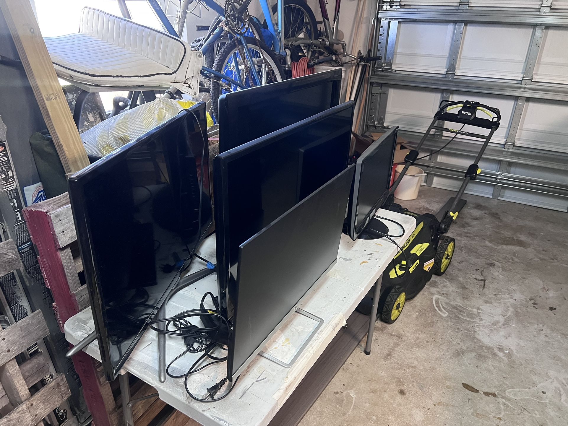 3 TV’s & 2 Monitors