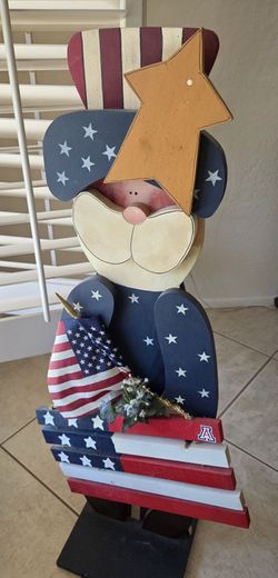 Custom made Uncle Sam & flag statue.