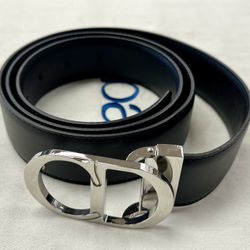 Like Dior Homme Mens Belt Leather CD Logo Buckle Belt Authentic Black Size 45 in