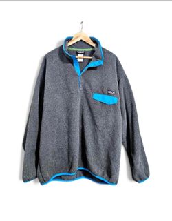Vintage Patagonia Synchilla Snap-T Fleece Gray/Blue Men's XL