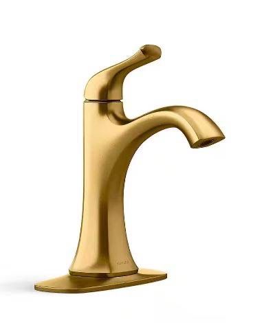 KOHLER Sundae Single Handle Single Hole Bathroom Faucet in Vibrant Brushed Moderne Brass