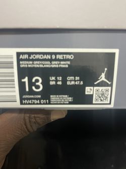 Jordan Retro 9 Cool Gray Men’s 13 Never Worn Or Tried On Very Fresh 