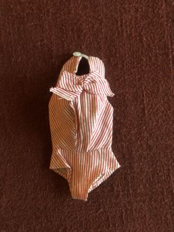 Vintage Barbie Clothing #981 Busy Gal Red Striped Halter