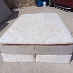 Queen pillowtop mattress and box spring