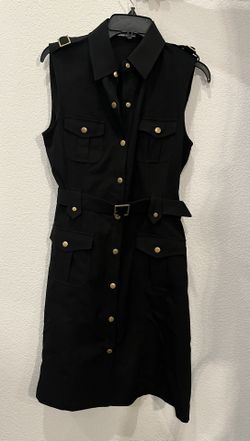 Calvin Klein Safari Style Black Dress